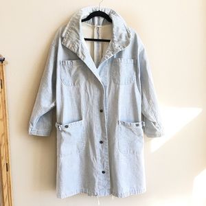 Vintage Light Wash Denim Parka Jacket